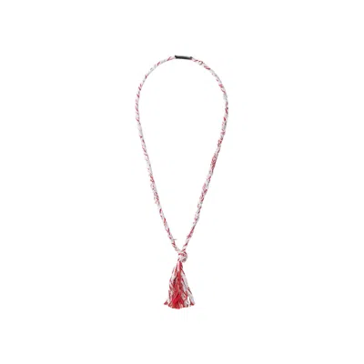Pre-owned Neighborhood Jq Braid Necklace 'red' | Men's Size Onesize