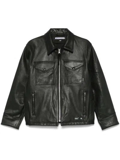 Neighborhood Klassische Lederjacke In Black