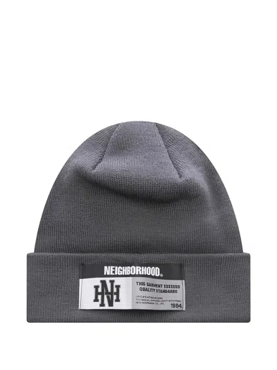 Neighborhood Label Detail Beanie In Gray