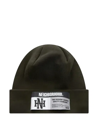 Neighborhood Label Detail Beanie In Green