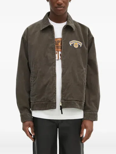 Neighborhood Leather Jacket In Gray