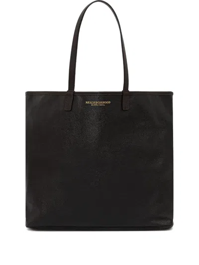 Neighborhood Leather Tote Bag In Black