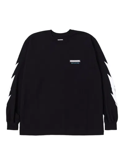 Neighborhood Lightning-bolt Sleeve T-shirt In Black