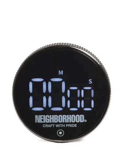 Neighborhood Logo-detail Kitchen Timer (7.8cm) In Black