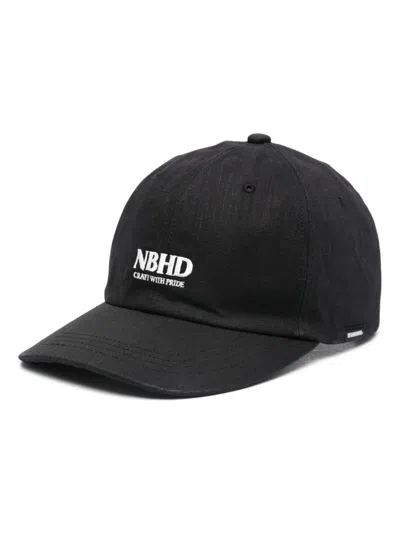 Neighborhood Logo-embroidered Baseball Cap In Black