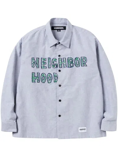 Neighborhood Logo-embroidered Shirt In Grey