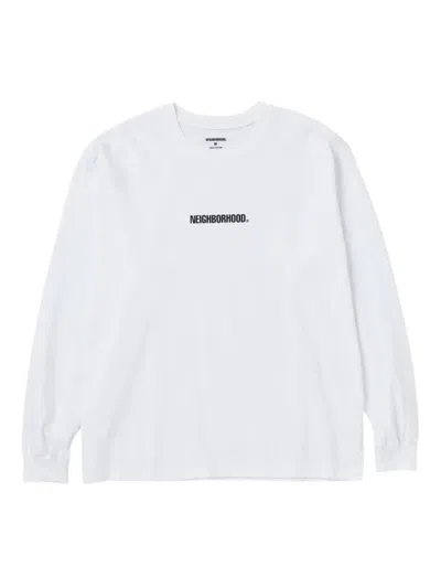 Neighborhood Logo Long-sleeve T-shirt In White