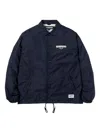 Neighborhood Logo-patch Zip-fastening Jacket In Blue