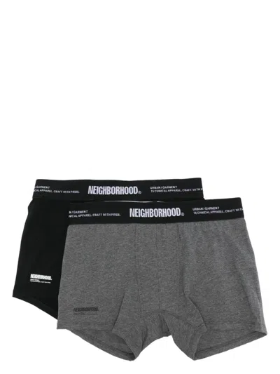 Neighborhood Logo-print Boxer Briefs In Black