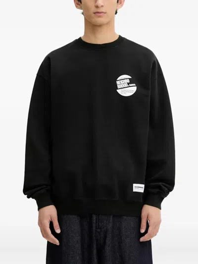 Neighborhood Logo-print Crew-neck Sweatshirt In Black
