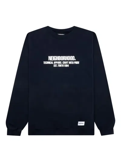 Neighborhood Logo-print Crew-neck Sweatshirt In Blue