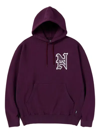 Neighborhood Logo-print Hooded Sweatshirt In Purple