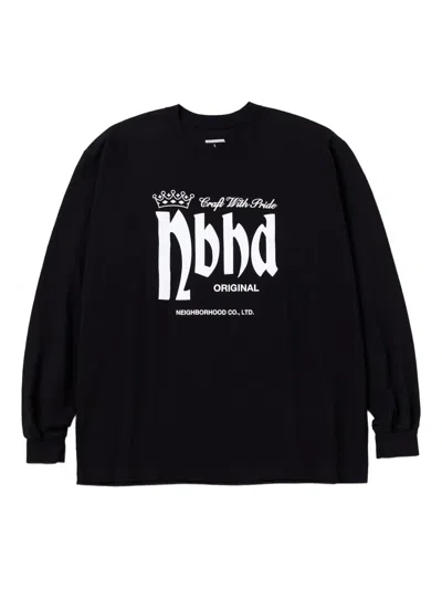 Neighborhood Logo-print Long-sleeve T-shirt In Black