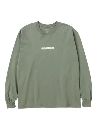 Neighborhood Logo-print Long-sleeve T-shirt In Green