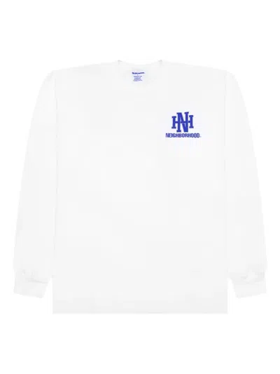 Neighborhood Logo-print Long-sleeve T-shirt In White