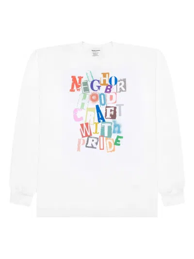 Neighborhood Logo-print Long-sleeved T-shirt In White