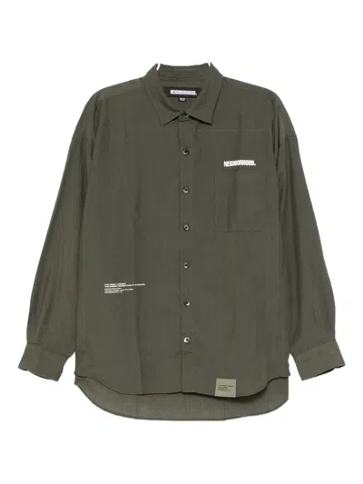 Neighborhood Logo-print Shirt In Green