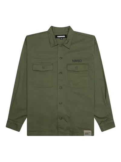 Neighborhood Logo-print Shirt In Green