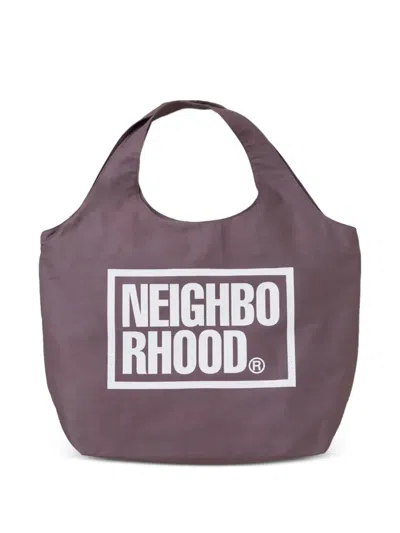 Neighborhood Logo-print Tote Bag In Gray