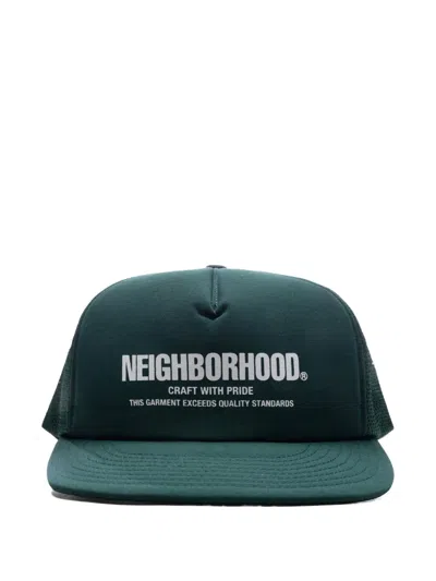 Neighborhood Logo-print Trucker Cap In Green