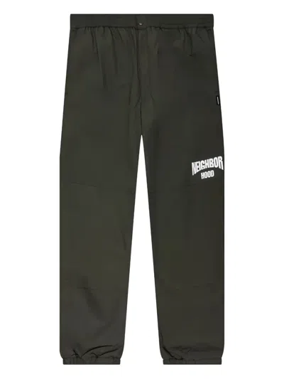 Neighborhood Logo-print Zip-detail Trousers In Green