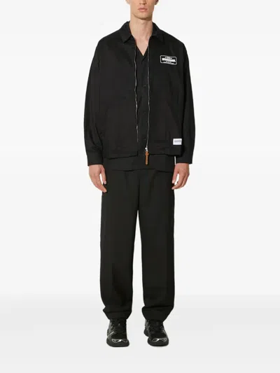 Neighborhood Logo-print Zip-front Jacket In Black