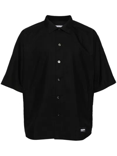 Neighborhood Logo-printed Cotton Shirt In Black