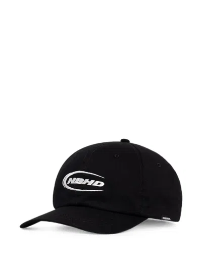 Neighborhood Logo-embroidered Baseball Cap In Black