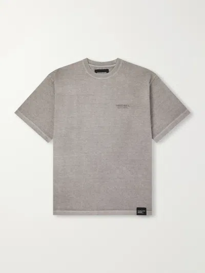 Neighborhood Logo-embroidered Cotton-jersey T-shirt In Gray