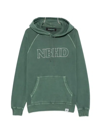 Neighborhood Logo-embroidered Hoodie In Green