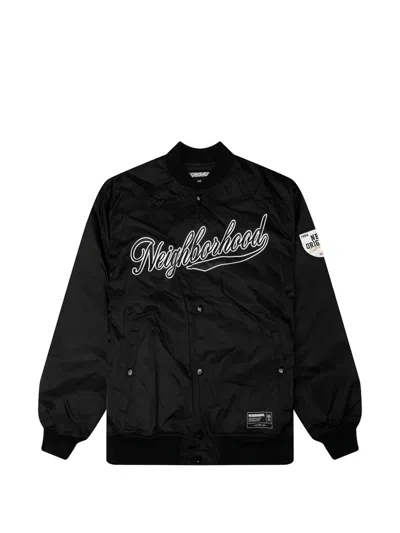 Neighborhood Logo-embroidered Patch-detail Jacket In Black