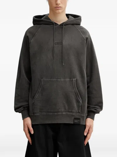 Neighborhood Logo-embroidered Raglan-sleeve Hoodie In Gray