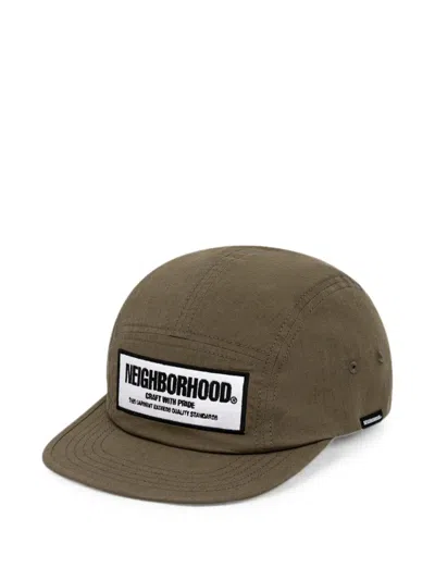 Neighborhood Logo-patch Ripstop Cap In Green