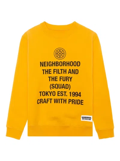 Neighborhood Kids' Logo-print Crew-neck Sweatshirt In Yellow