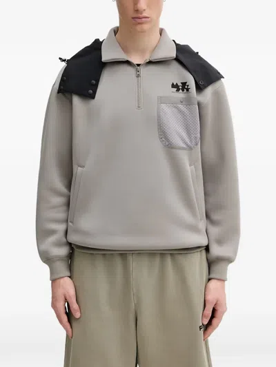 Neighborhood Logo-print Hoodie In Gray