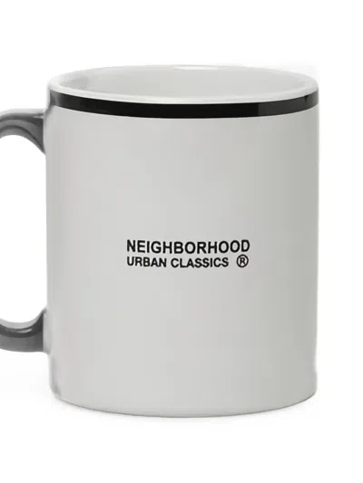Neighborhood Logo-print Rim Mugs In White