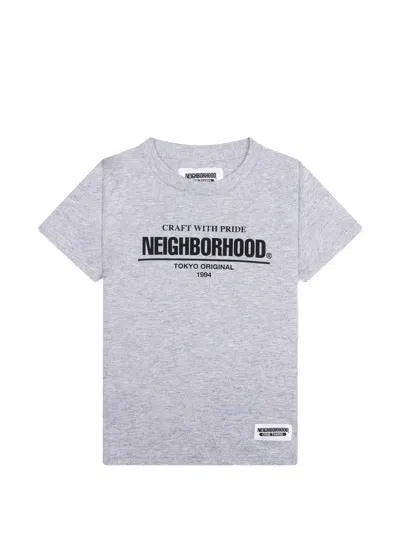 Neighborhood Kids' Logo-print T-shirt In Gray