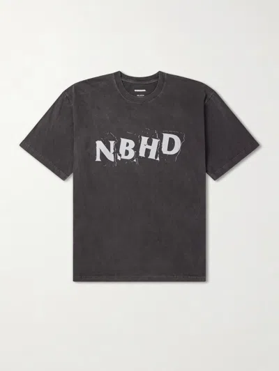 Neighborhood Logo-printed Cotton-jersey T-shirt In Brown