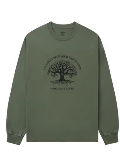 Neighborhood Long-sleeve Cotton T-shirt In Black