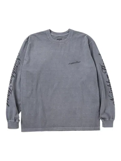 Neighborhood Long-sleeve Crew-neck T-shirt In Gray