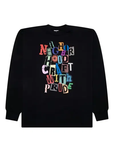 Neighborhood Long-sleeve Graphic Sweatshirt In Black