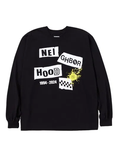 Neighborhood Long-sleeve Graphic T-shirt In Black