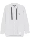 Neighborhood White & Blue Tie Ls Shirt In Blue