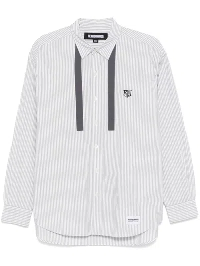 Neighborhood White & Blue Tie Ls Shirt In A