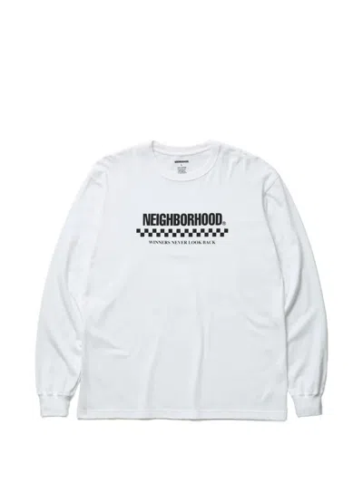 Neighborhood Long-sleeve Crew-neck T-shirt In White