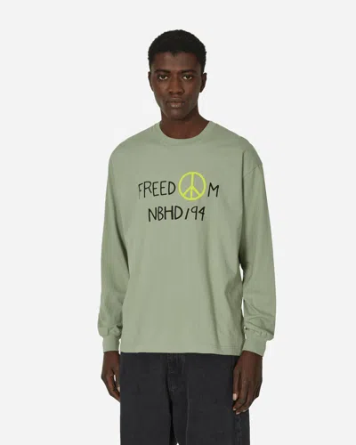 Neighborhood Ls-8 Longsleeve T-shirt Sage In Green