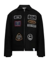 Neighborhood Melton Zip Up Jacket In Black