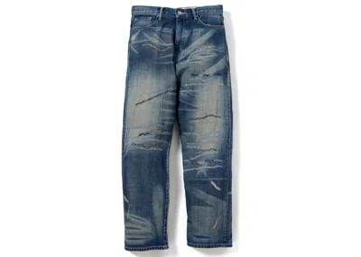 Pre-owned Neighborhood Men's  Savage Denim Dp Basic Pants In Indigo