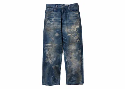 Pre-owned Neighborhood Men's  Savage Denim Dp Wide Pant In Indigo