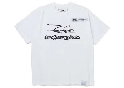 Pre-owned Neighborhood Men's  X Futura Laboratories Fl007 Tee Shirt In White